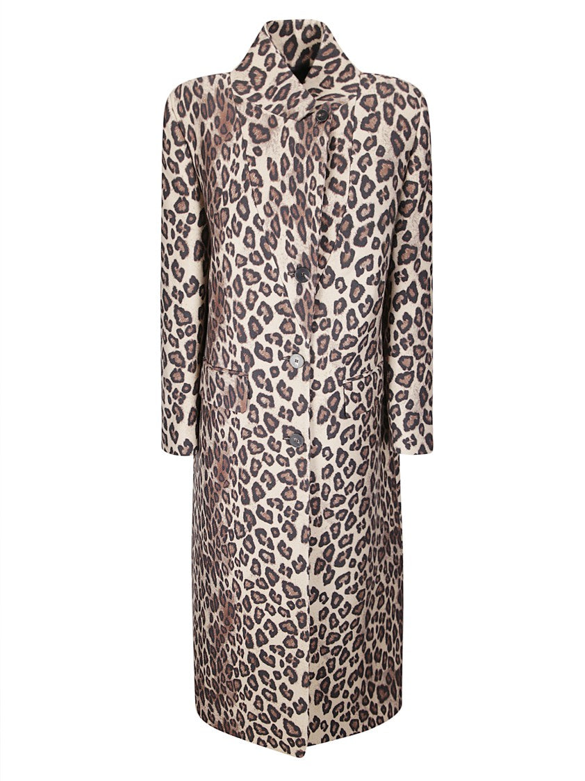 Alberto Biani Tailored Mid-Length Coat With Structured Collar And Minimalist Design