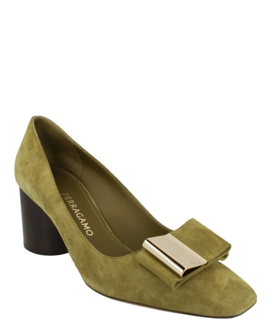 Ferragamo Lena Suede Pumps