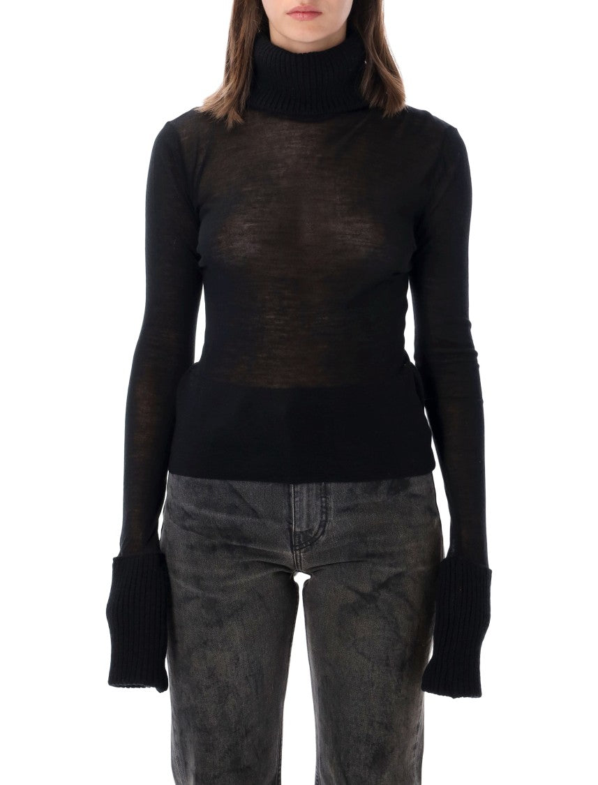 Our Legacy Semi-Sheer Fitted Ribbed Turtleneck