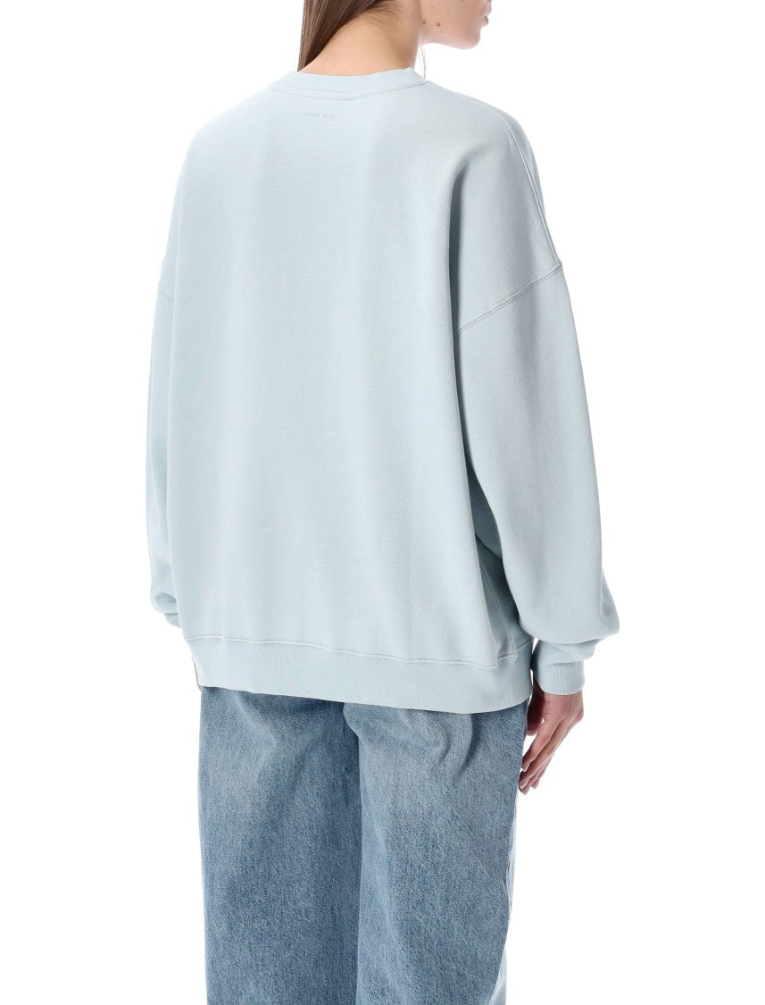 Anine Bing Miles Light Blue Cotton Sweatshirt