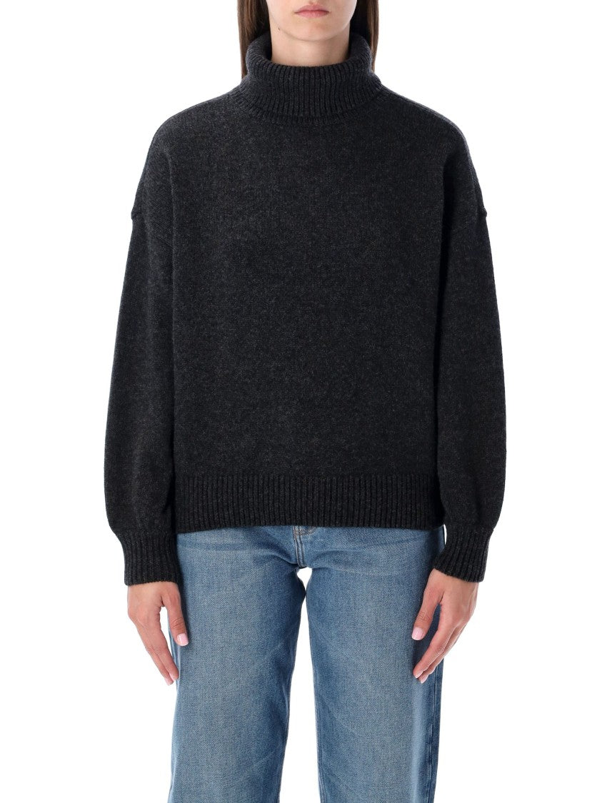Sessùn Grey Wool Turtleneck Sweater