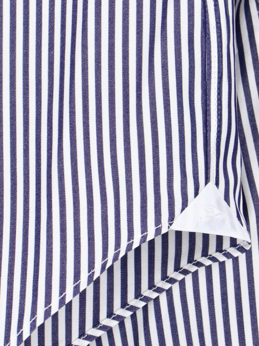 Finamore Vertical Striped Finamore 1925 Cotton Shirt