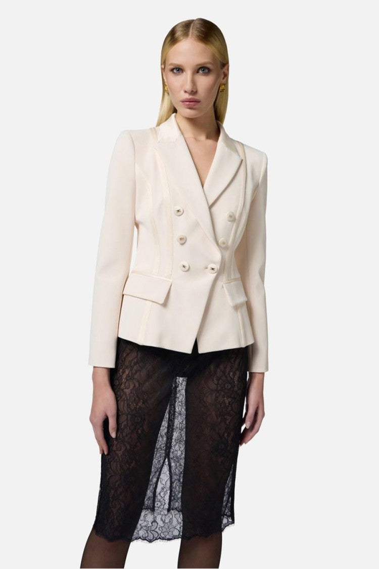 Elisabetta Franchi Double-Breasted Blazer With Structured Shoulders
