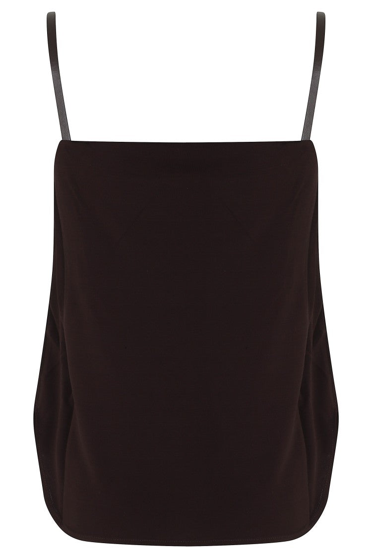 Semi Couture Dark Brown Kayly Hooded Sleeveless Viscose Top