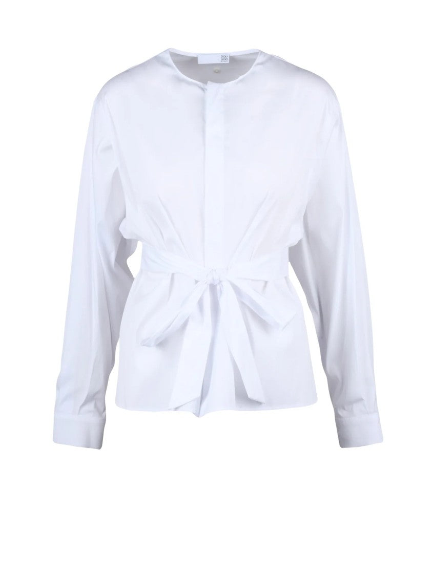 Douuod White Stretch Cotton-Blend Shirt