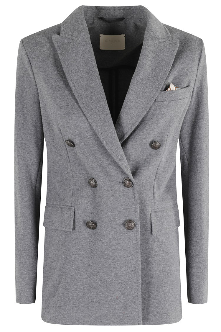 Circolo 1901 Double-Breasted Grey Melange Blazer