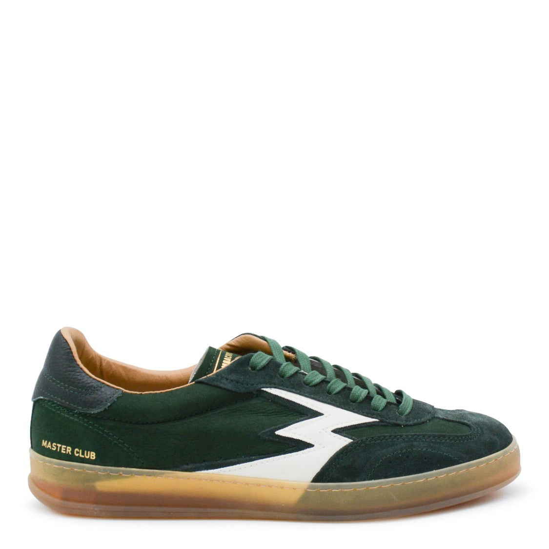 Moaconcept Dark Green Leather Sneakers From Moaconcept Featuring Round Toe, Laces Fastening, Suede Details, Logo, Branded Insole And Flat Rubber Sole.