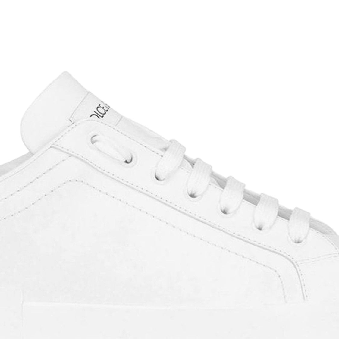 Dolce & Gabbana White Portofino Leather Logo Sneakers