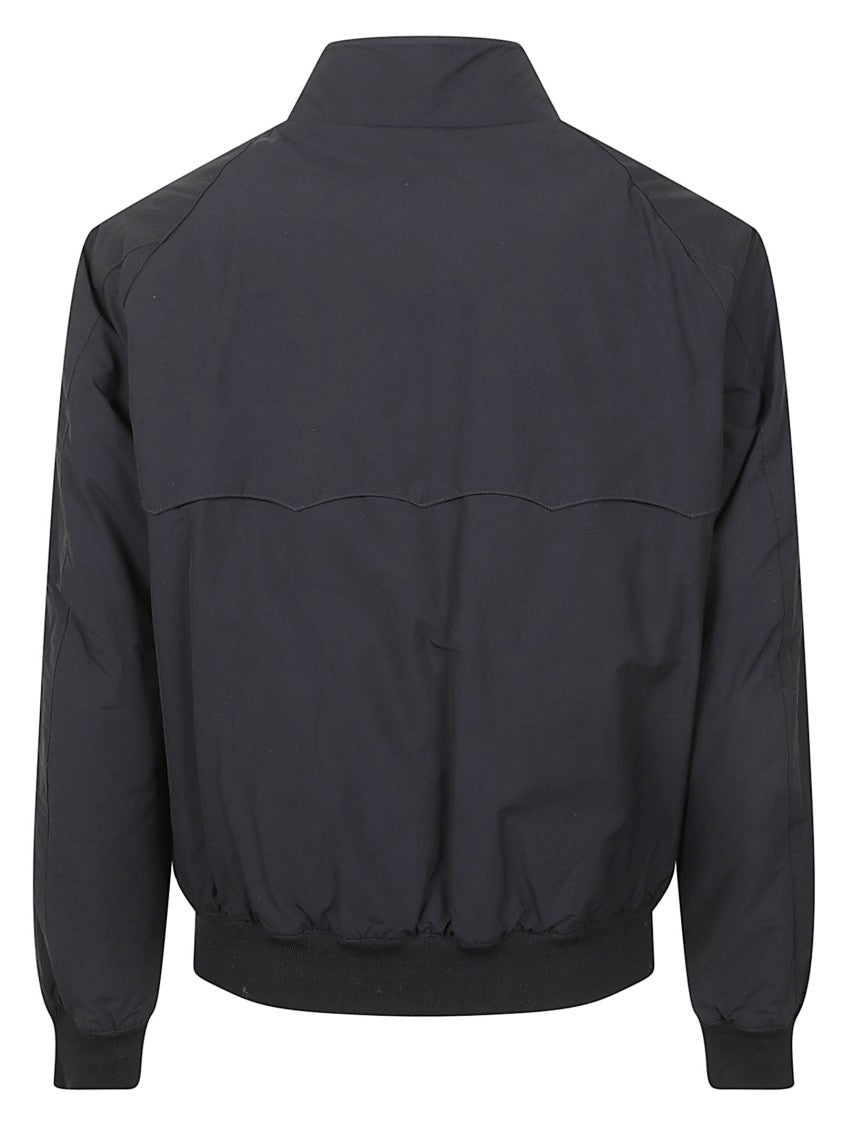 Baracuta Thermal Navy Jacket With Stand-Up Collar And Tartan Lining