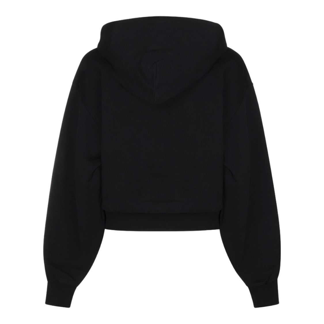 Alexander Wang Cropped Hoodie Sweater With Front Zipper And Ribbed Accents