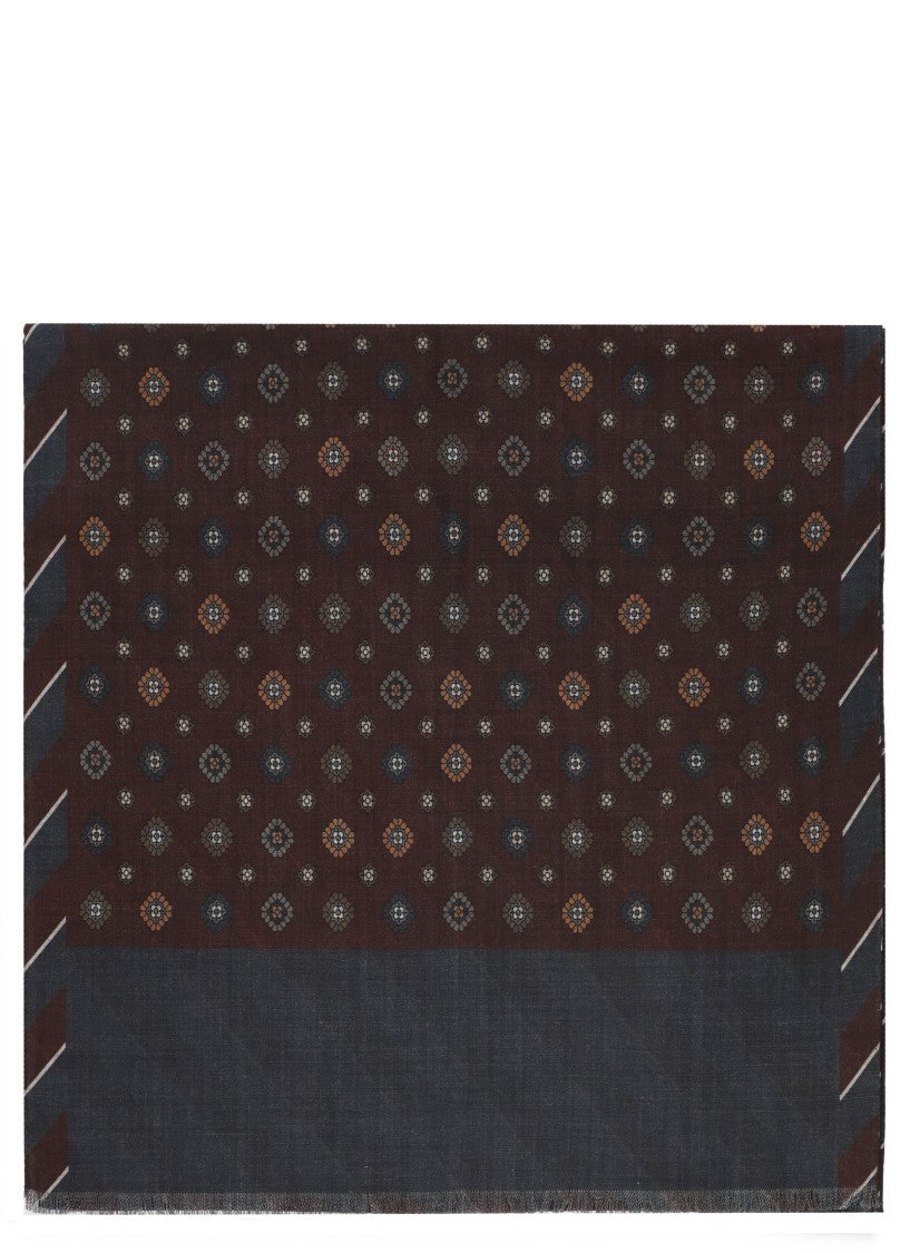 Altea Bordeaux Wool Geometric Scarf