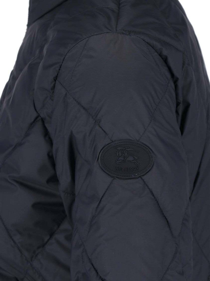 Burberry Black Bramford Quilted Fabric Bomber Jacket