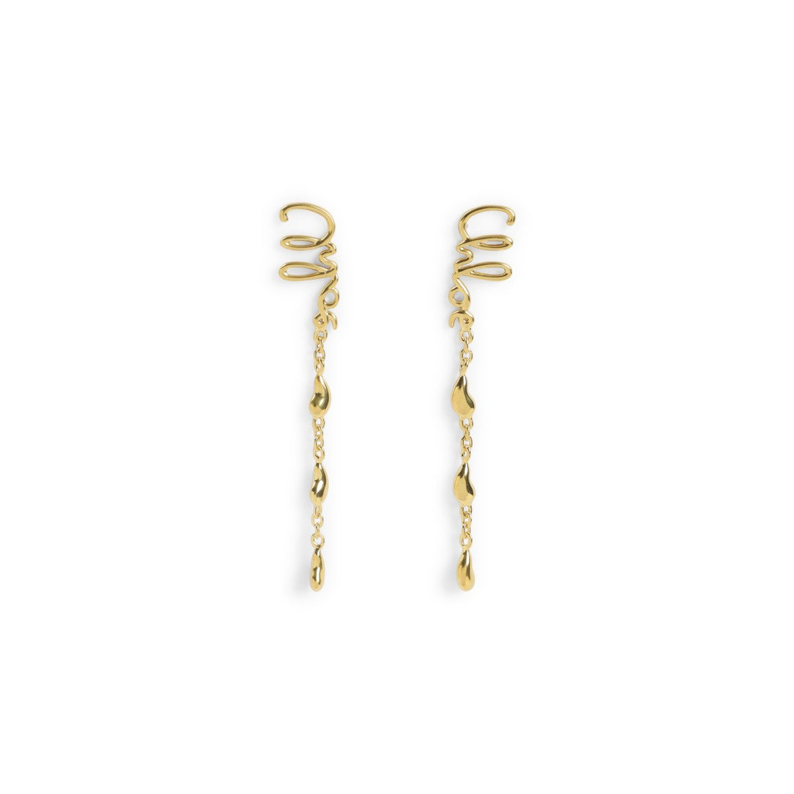 Chloé Delicate Gold-Finish Earrings With Elongated Design
