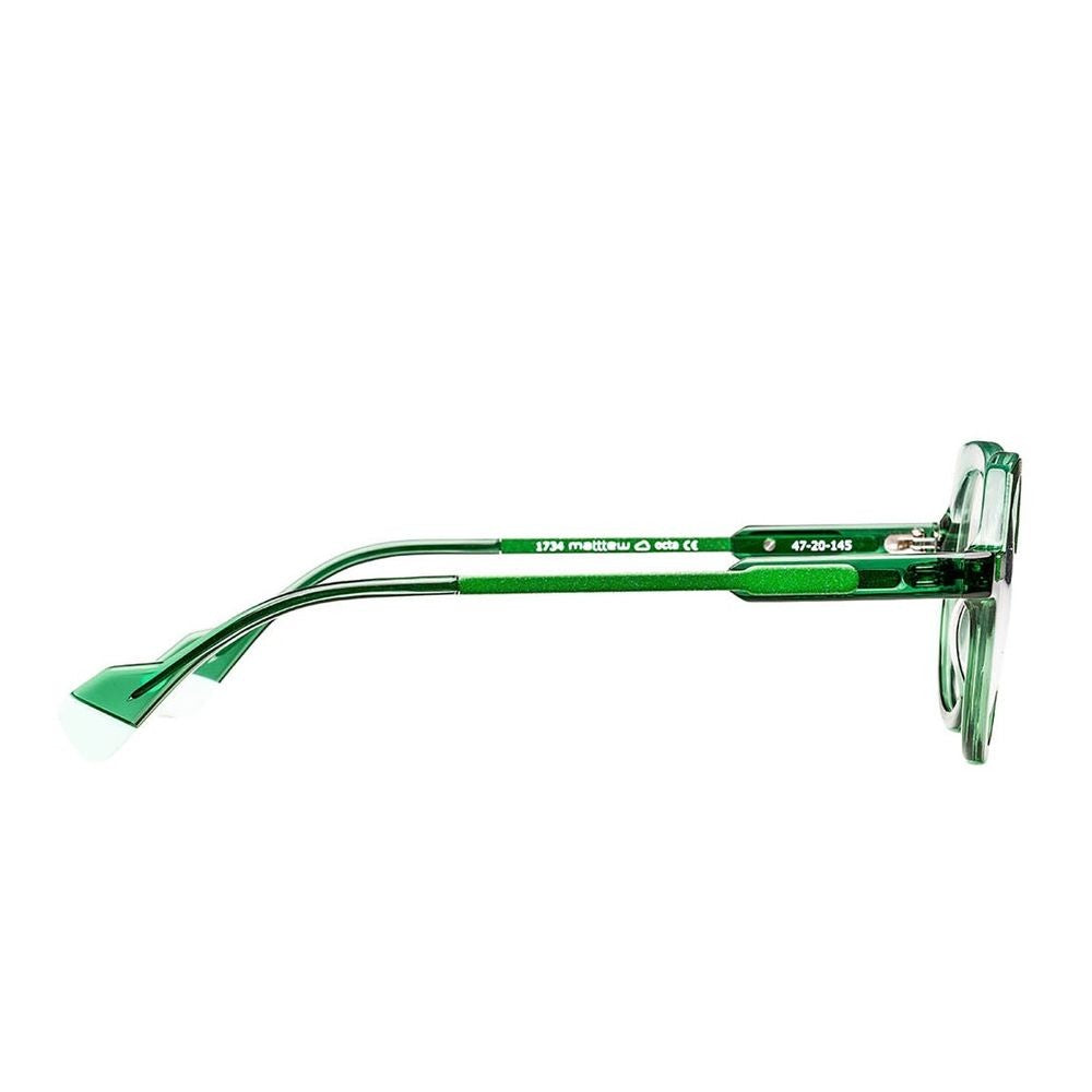 Matttew Octa Octagonal-Round Sunglasses With Transparent Green Acetate