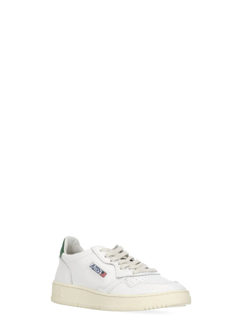 Autry White Medalist Low Pebbled Leather Sneakers