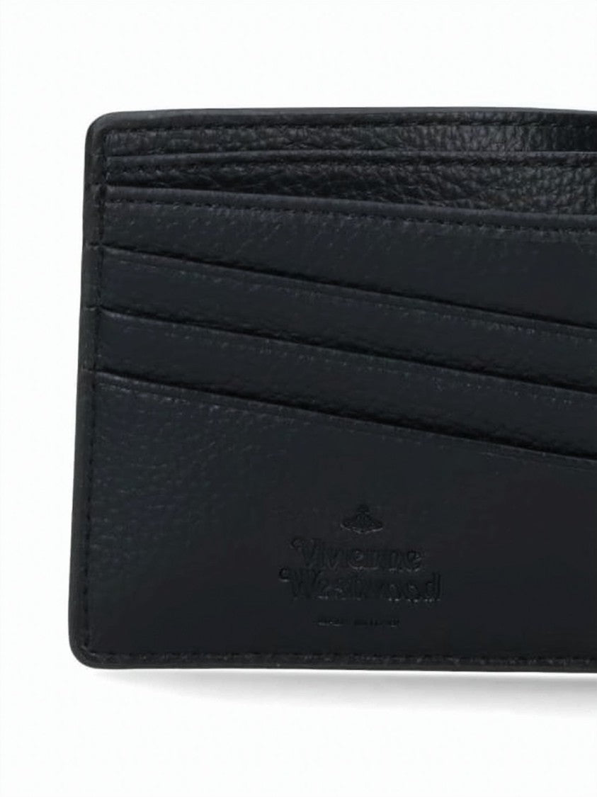 Vivienne Westwood Compact Bifold Wallet With Textured Polyurethane Finish