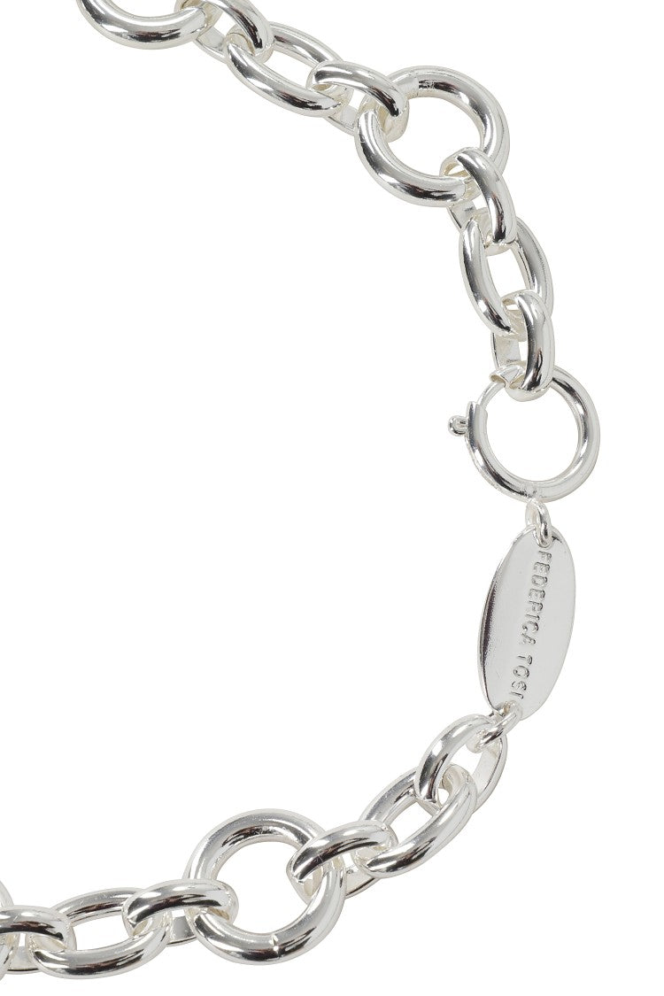 Federica Tosi Oval And Round Link Silver Necklace