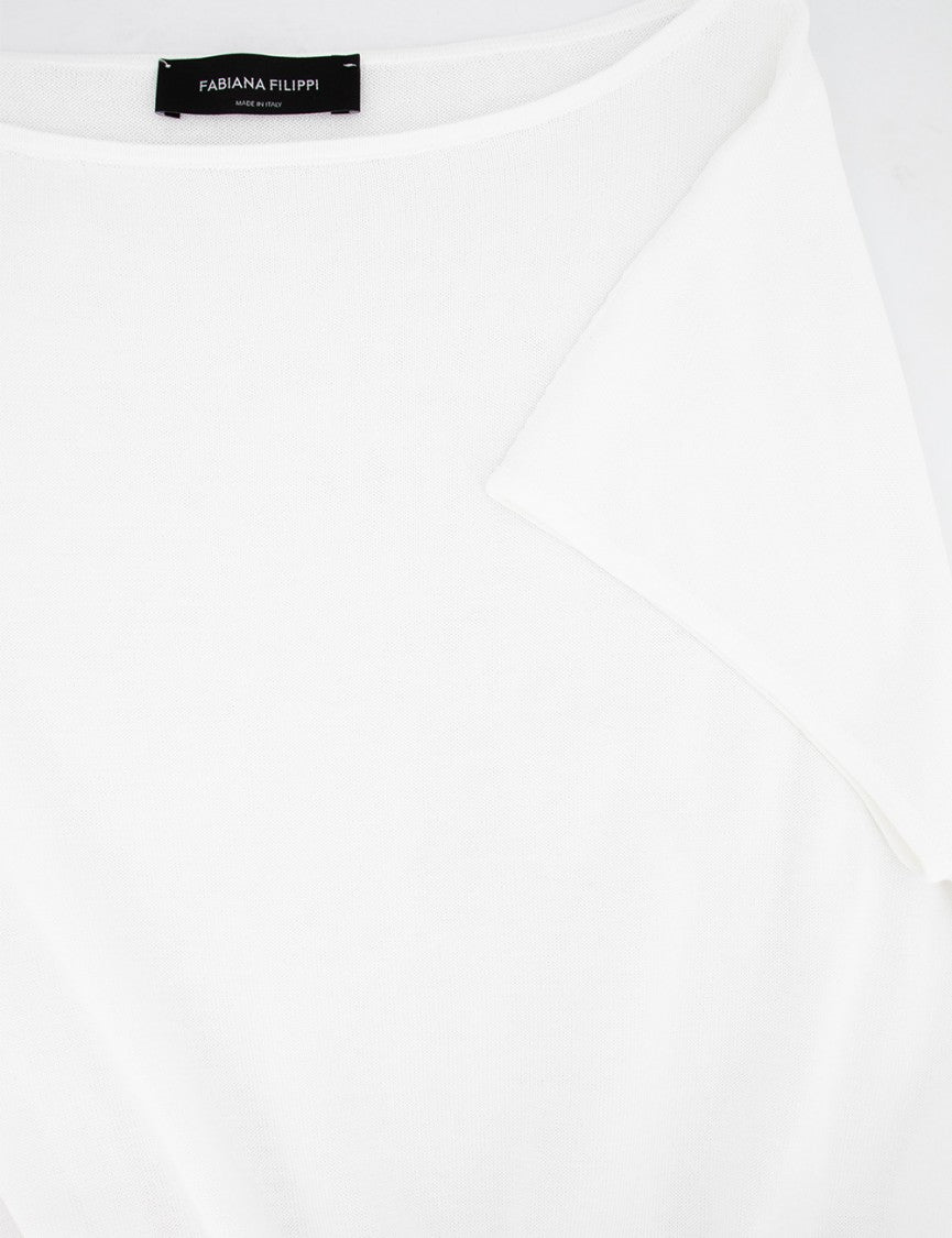 Fabiana Filippi Bi-Colour Cotton Dress With Elastic Waistband