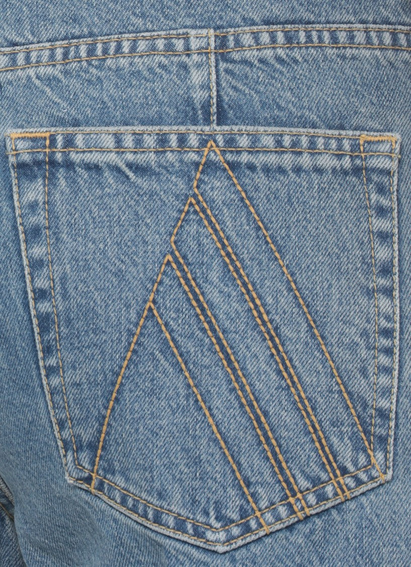 The Attico Blue Rear Embroidered Logo Palazzo Jeans