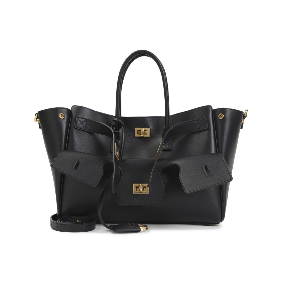 Balenciaga Structured Black Calf Leather Handbag