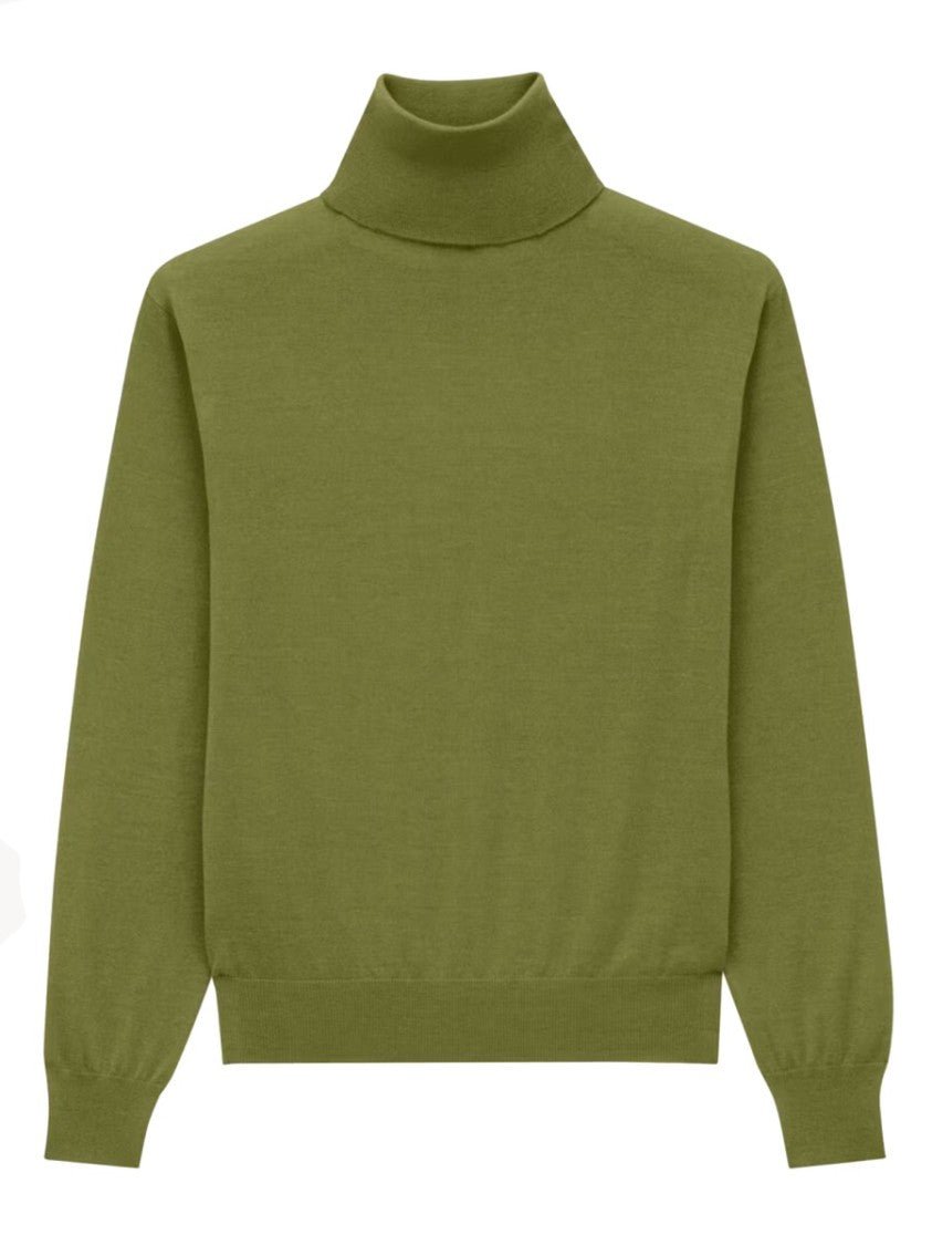 Saint Laurent Cream Cashmere-Silk Blend Turtleneck Sweater
