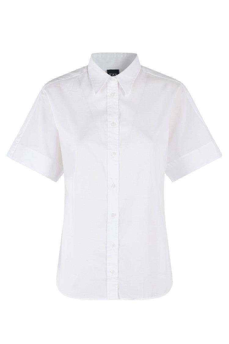Fay Short-Sleeved Oversized Cotton Shirt