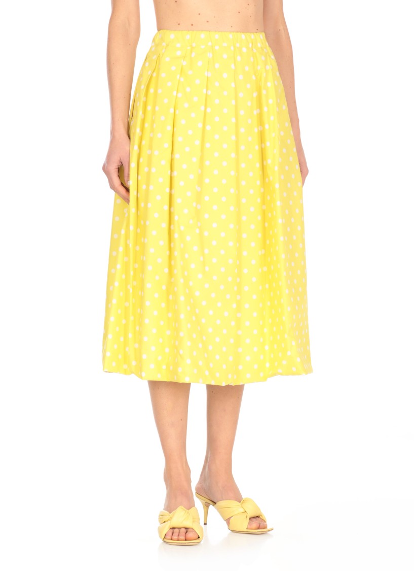 Fabiana Filippi Pleated Cotton Skirt With Contrasting Polka Dots