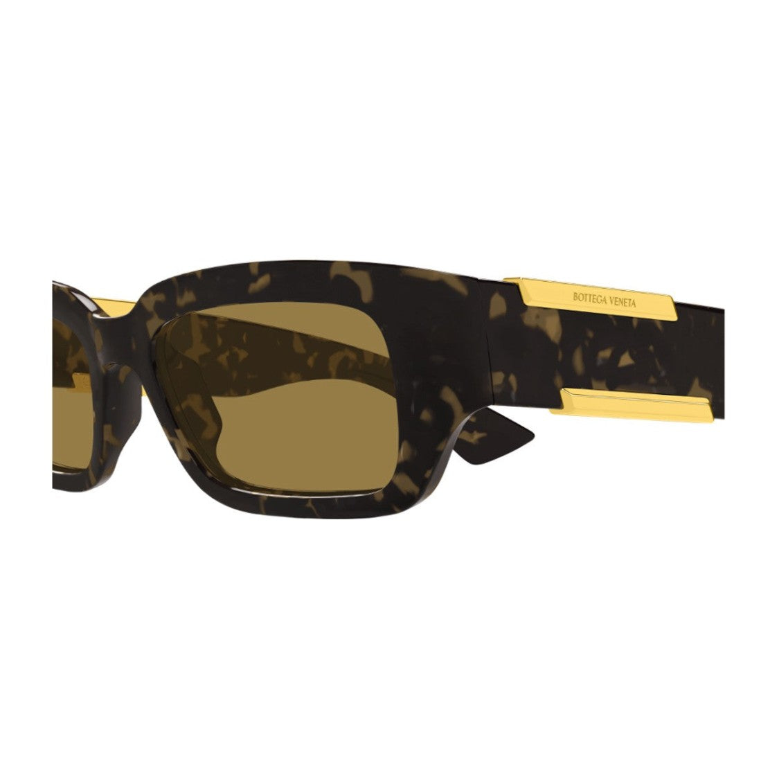 Bottega Veneta Havana Bv1406s Ribbon Bio-Injected Rectangular Sunglasses