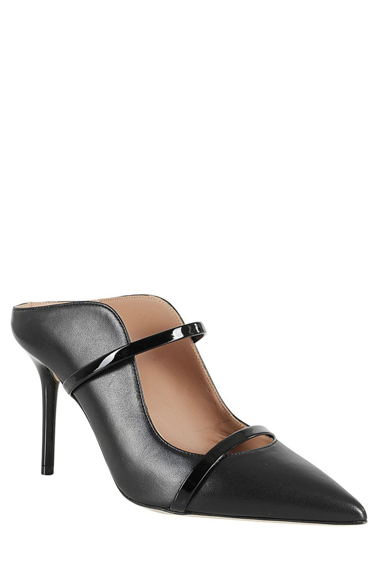Malone Souliers Pointed Toe Mules With Glossy Strap Details