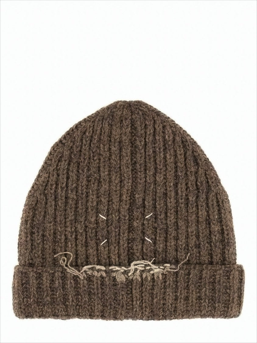 Maison Margiela Ribbed Knit Beanie With Folded Cuff