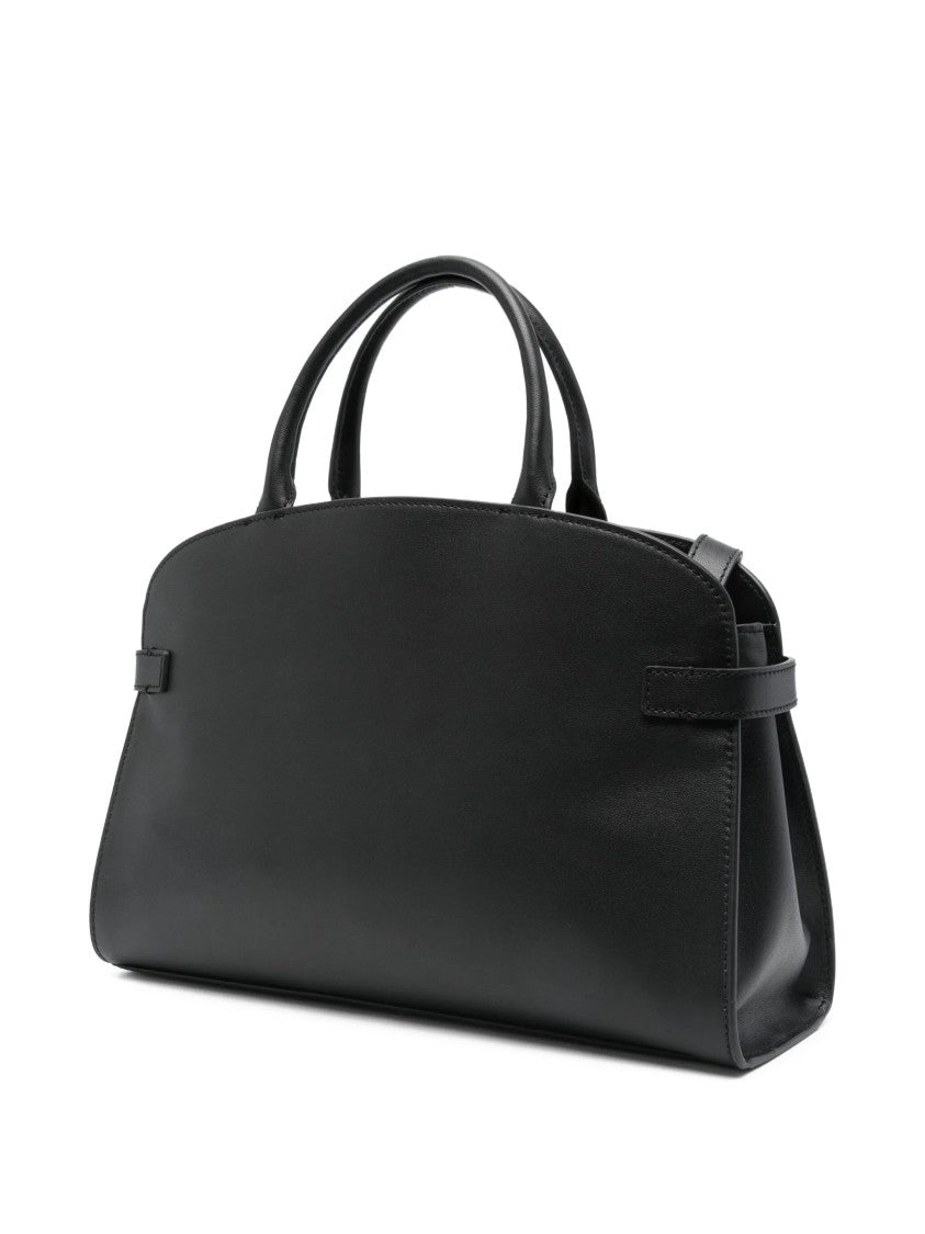 Coccinelle Structured Leather Handbag With Gold-Accent Detail