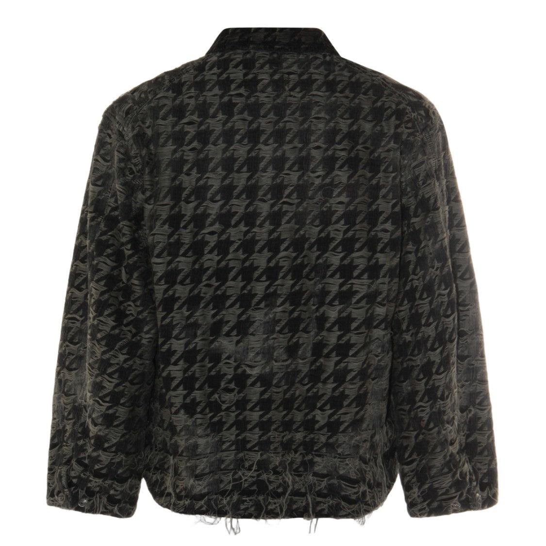 Diesel Textured Houndstooth Jacket With Distressed Finish