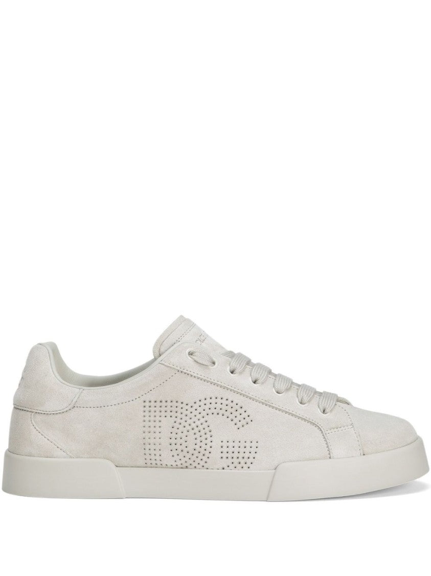 Dolce & Gabbana Lace-Up Light Beige Sneakers