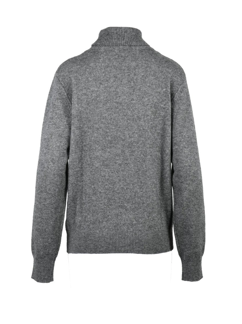 Aspesi Close-Fitting Grey Ciclista Sweater With Ribbed Details