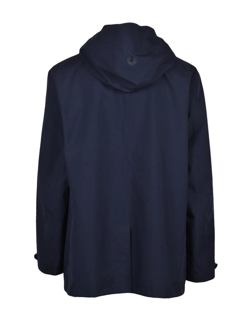 Save The Duck Technical Overcoat With Button-Up Front And Adjustable Cuffs