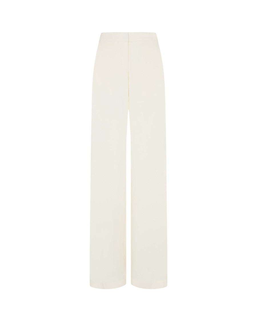 Serena Bute Tailored Trouser With Georgette Trim - Cream
