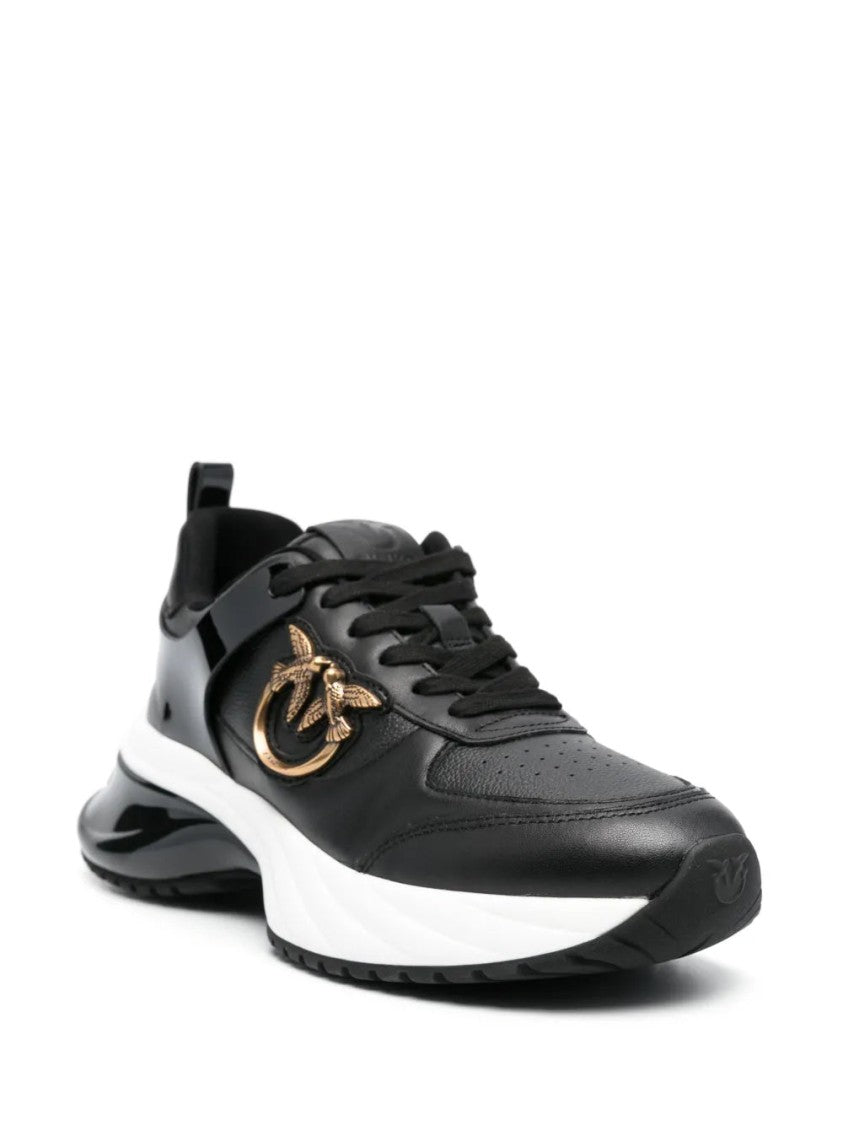 Pinko Black Ariel Chunky Sole Leather Trainers