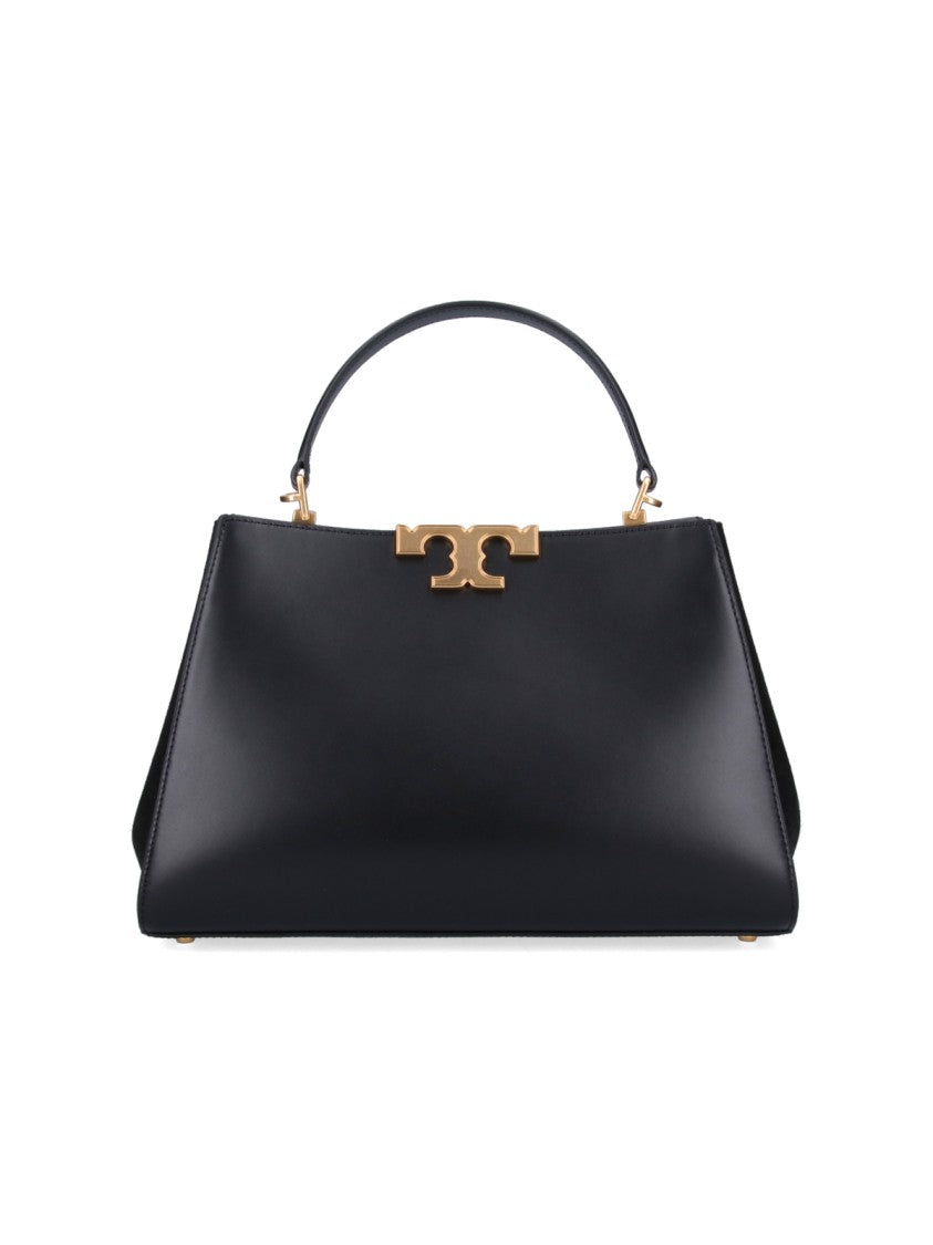 Tory Burch "Eleonor" Large Shoulder Bag In Black Leather