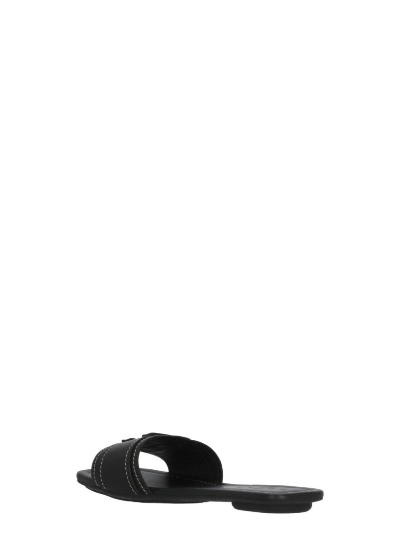 Hogan Black H685 Suede Mask Sandals
