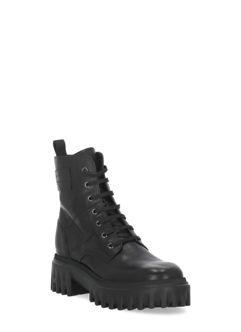 Hogan Black H700 Side-Zip Leather Boots