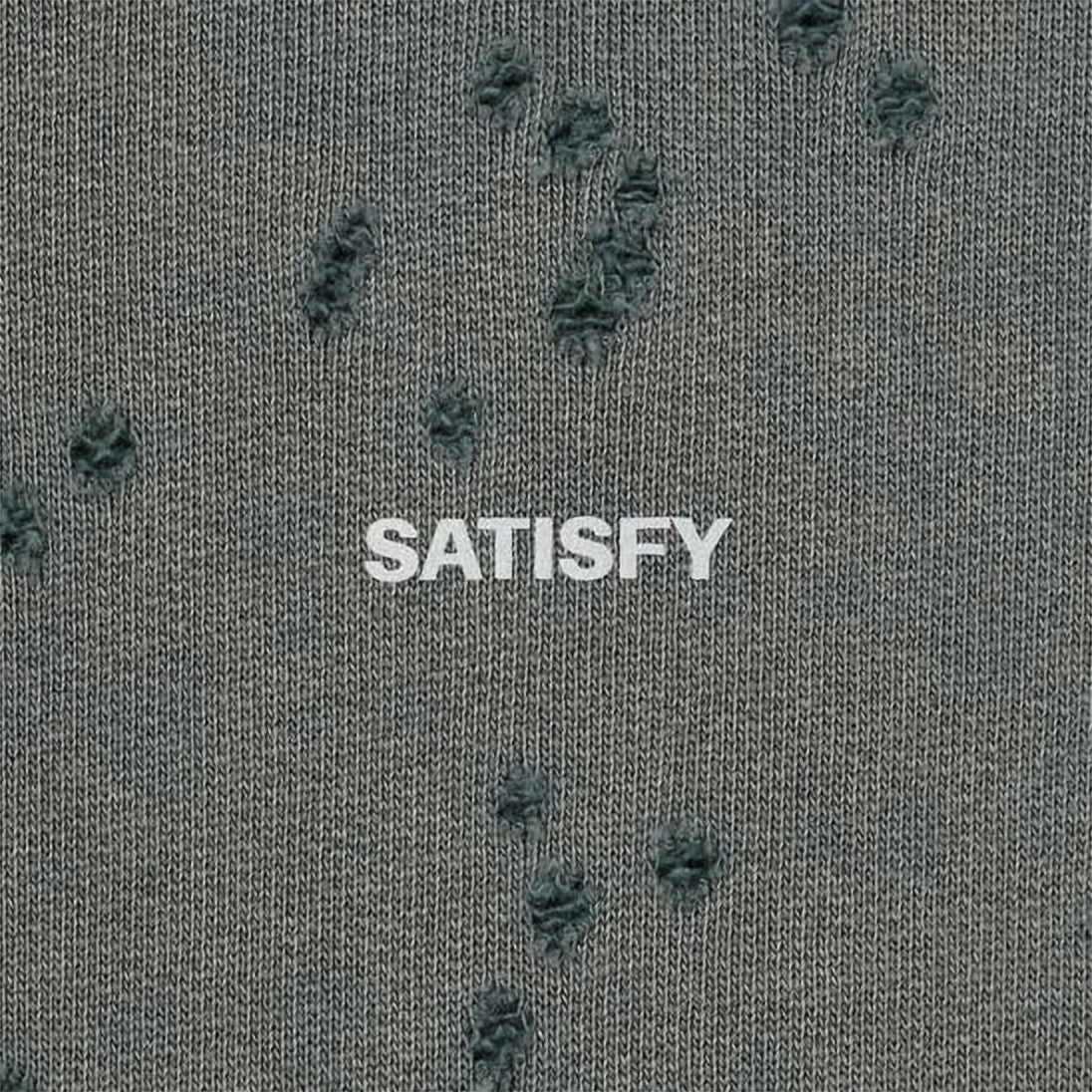 Satisfy Washed Grey Hoodie With Relaxed Fit And Distressed Details