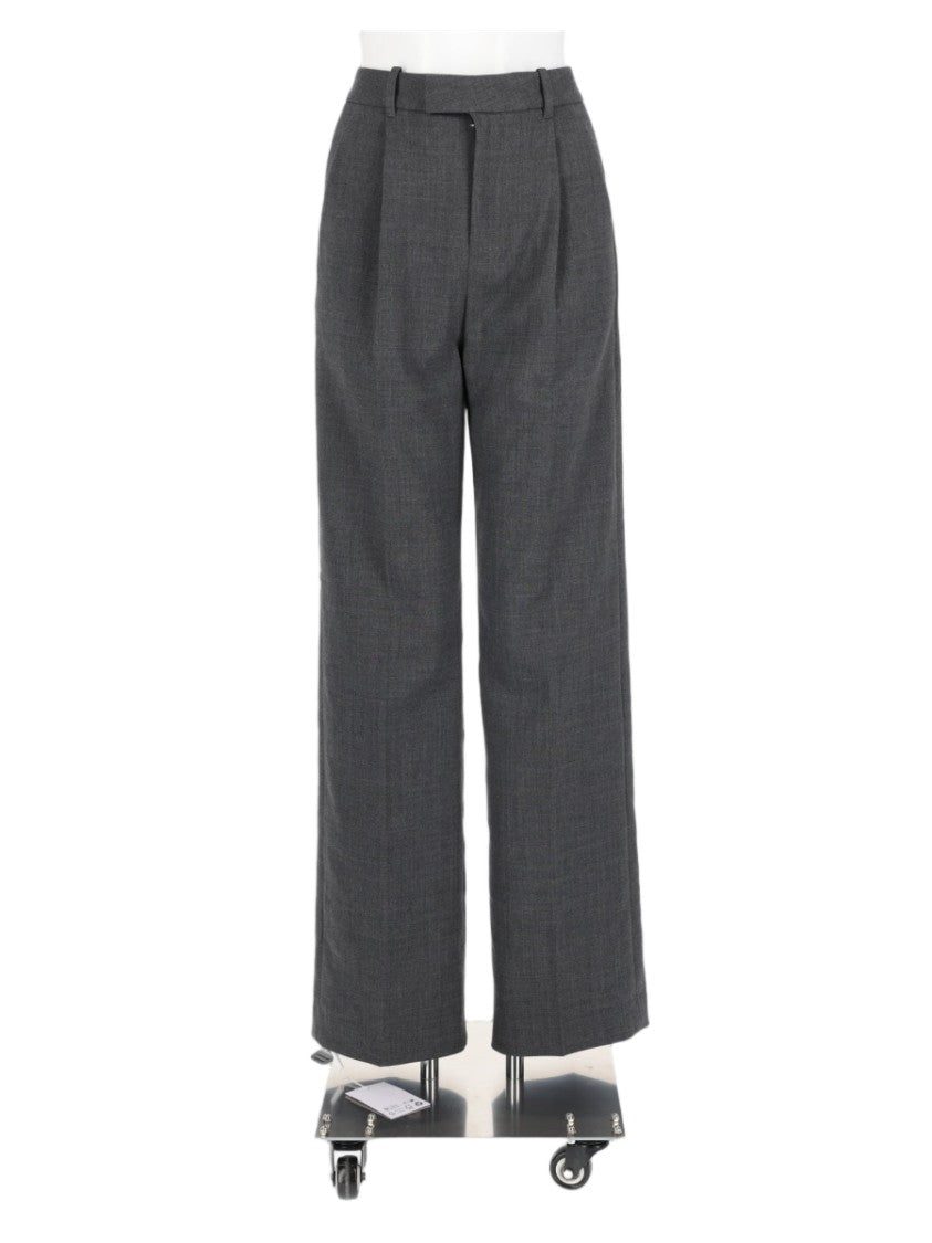 Self-Portrait Tailored Straight-Leg Trousers With Mid-Rise Waist And Textured Fabric