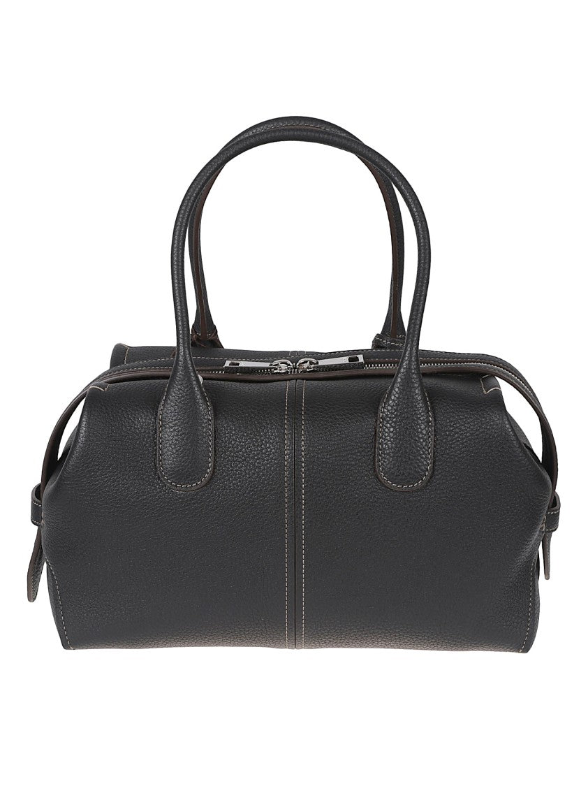 Tod's Black Textured Leather Convertible Tote Bag