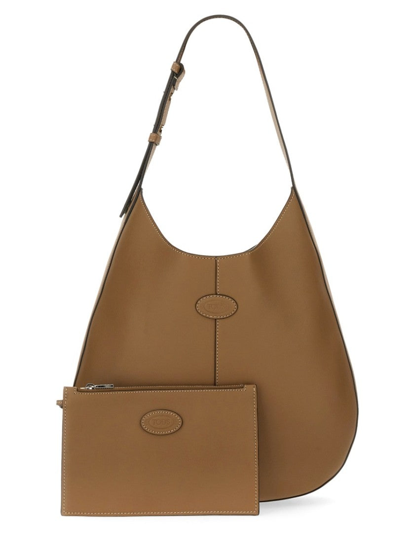 Tod's Brown Calfskin Hobo Bag