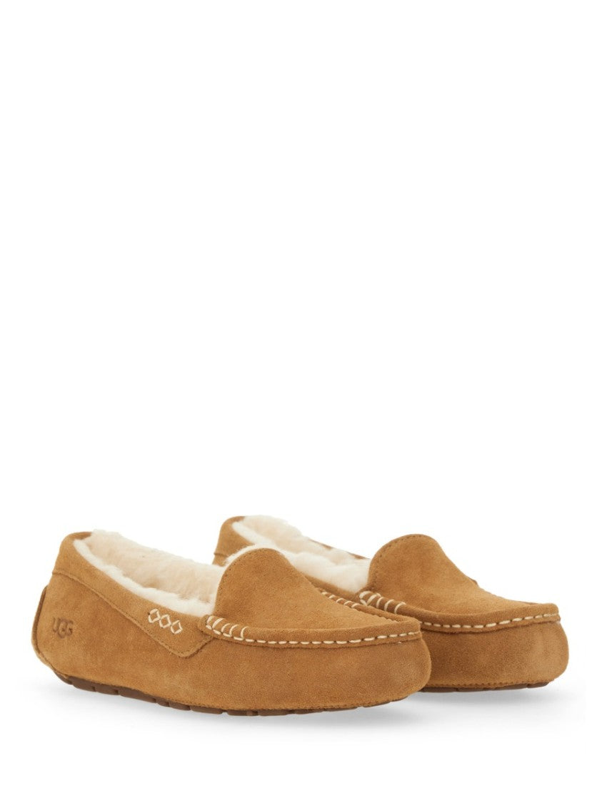 Ugg Suede Leather Slippers With Plush Shearling Lining