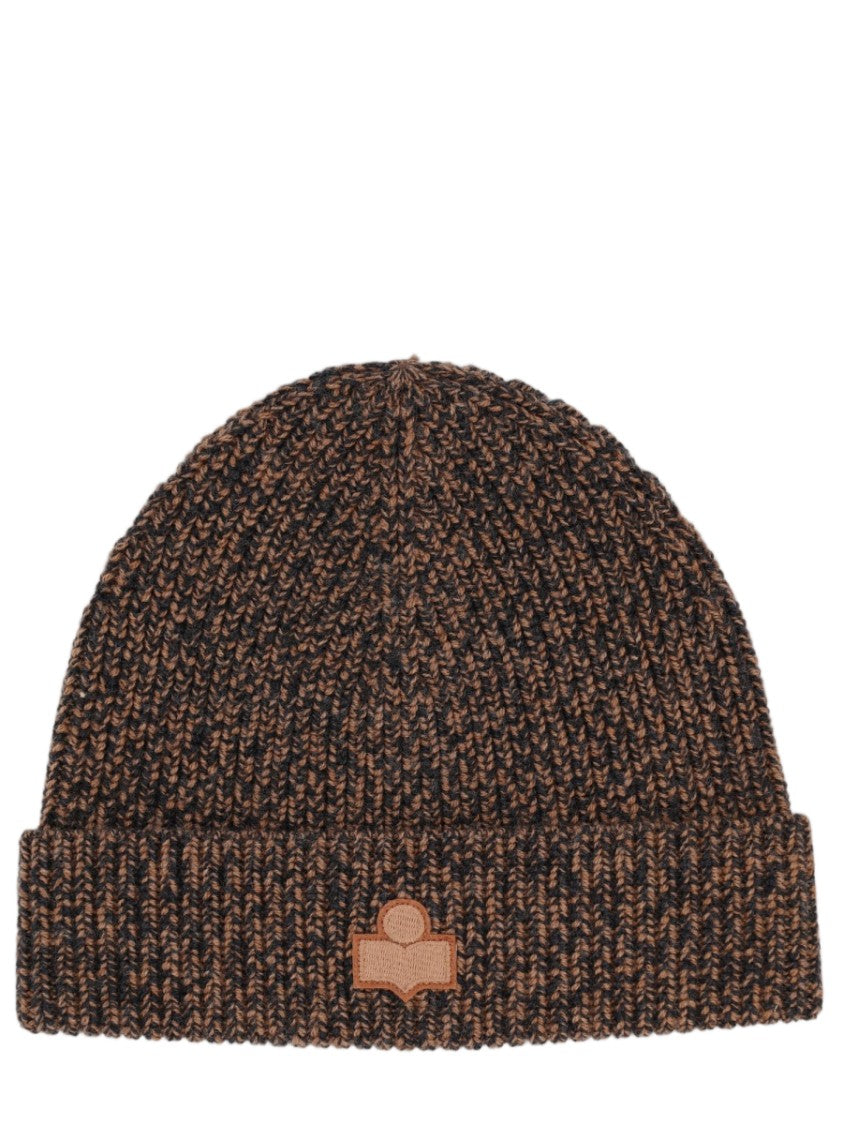 Isabel Marant Grey Ribbed Merino Wool Beanie Hat