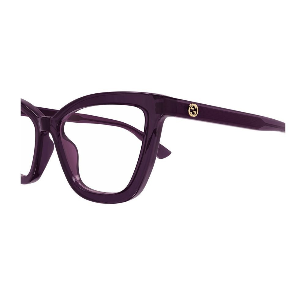 Gucci Gg1686o Gg Logo Line Butterfly-Shaped Optical Frame In Dark Purple Recycled Acetate