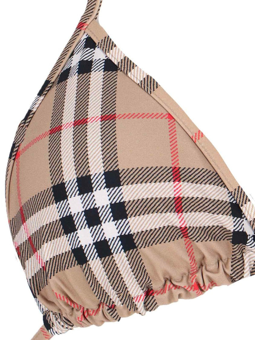 Burberry Vintage Check Triangle Top Bikini With Side Ties