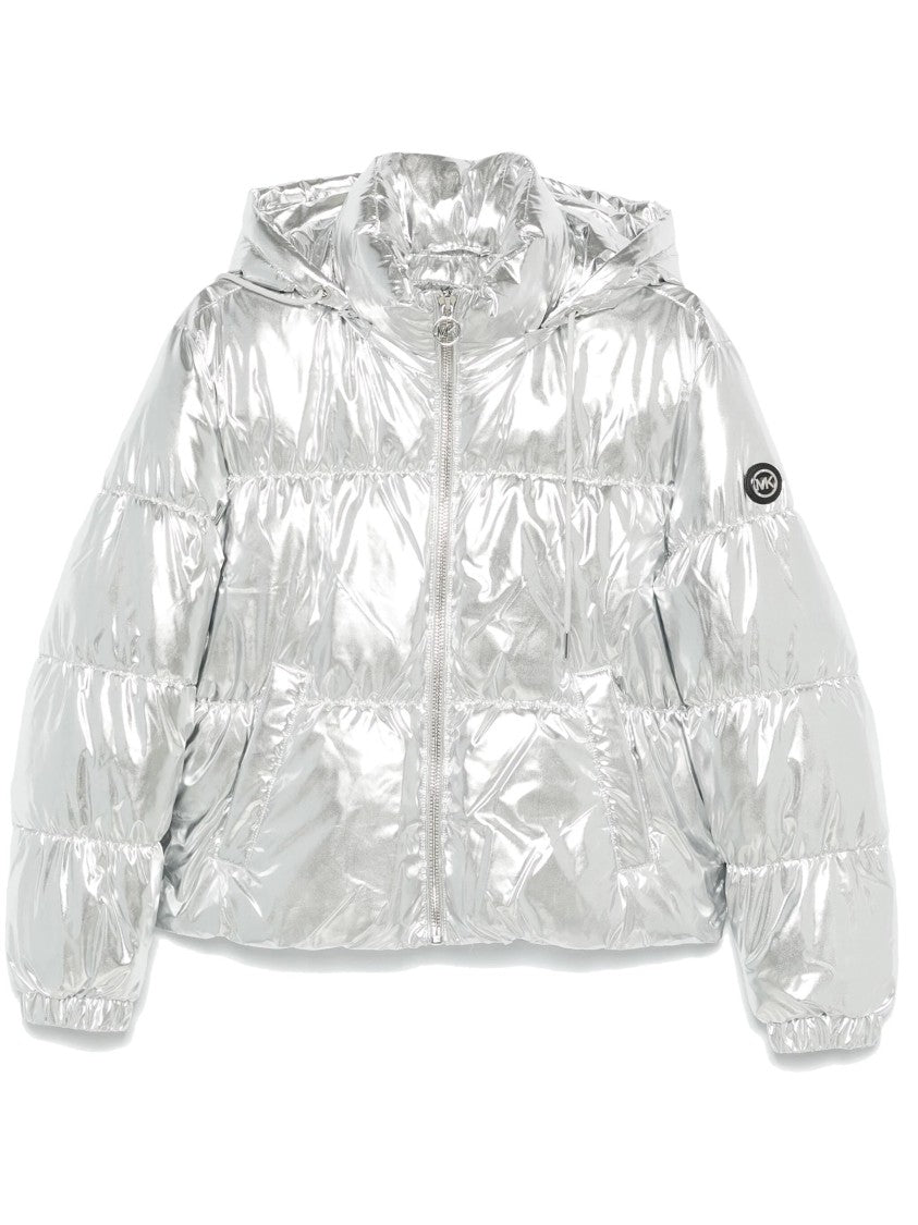Michael Kors High Shine Hooded Jacket With Quilted Design