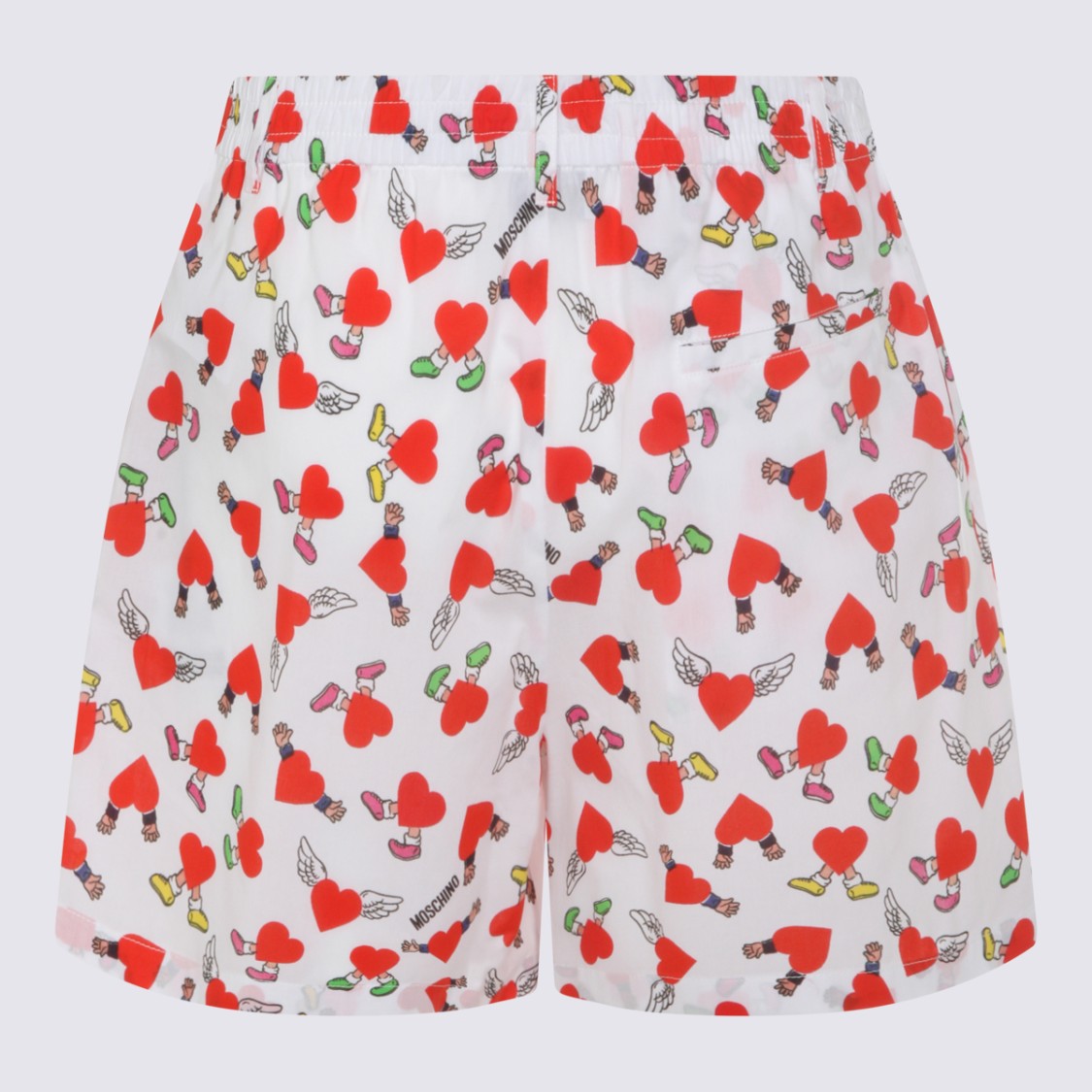 Moschino White Shorts With Playful Heart Motif